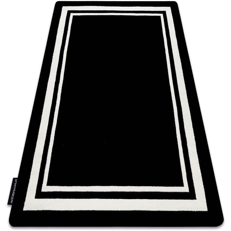 Rugsx - Tapis hampton Border cadre noir black 80x150 cm
