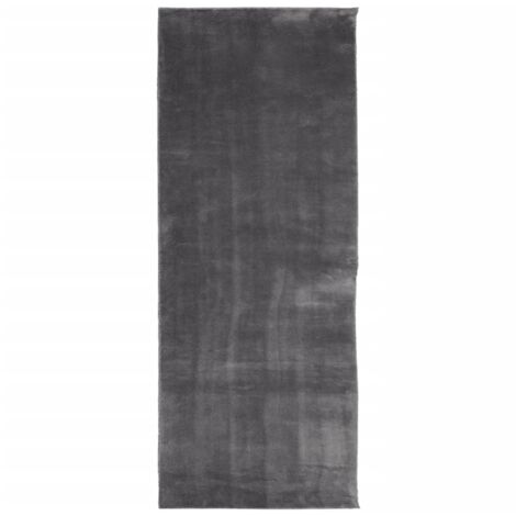 Tapis HUARTE à poils courts doux et lavable anthracite 80x200