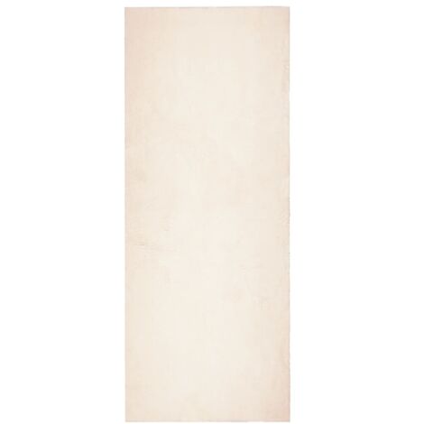Tapis HUARTE à poils courts doux et lavable beige 80x200