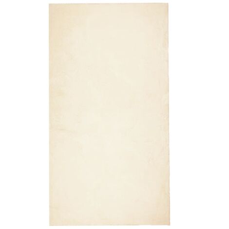 Tapis HUARTE à poils courts doux et lavable crème 60x110