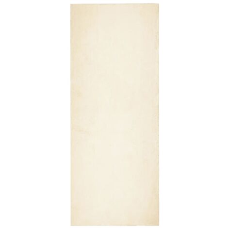 Tapis HUARTE à poils courts doux et lavable crème 80x200