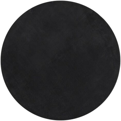 Tapis HUARTE à poils courts doux et lavable noir Ø 120 cm