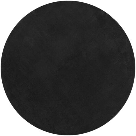 Tapis HUARTE à poils courts doux et lavable noir Ø 160 cm