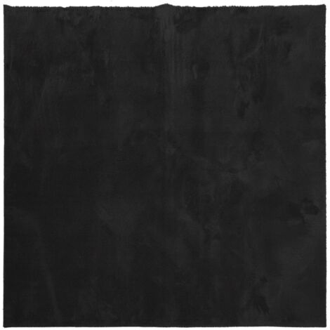 Tapis HUARTE à poils courts doux et lavable noir 200x200