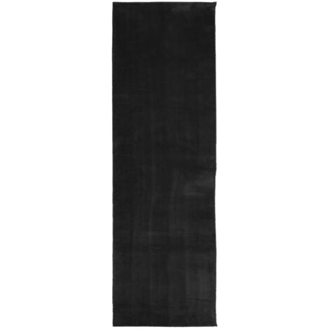 Tapis HUARTE à poils courts doux et lavable noir 80x250