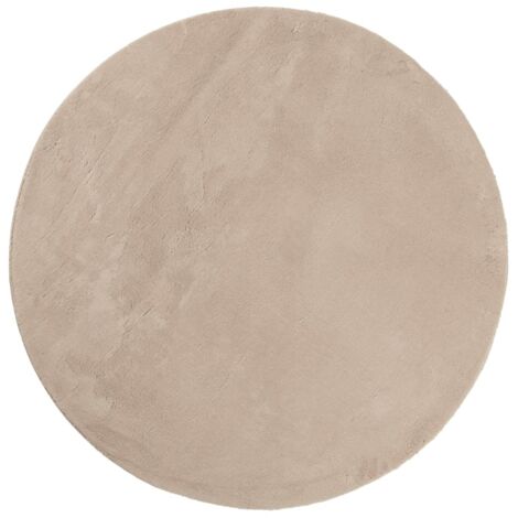 Tapis HUARTE à poils courts doux et lavable sable Ø 100 cm