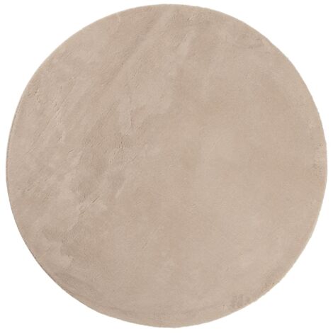 Tapis HUARTE à poils courts doux et lavable sable Ø 100cm