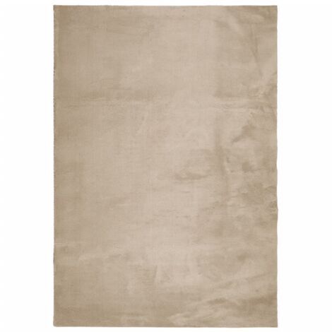 Tapis HUARTE à poils courts doux et lavable sable 140x200 cm
