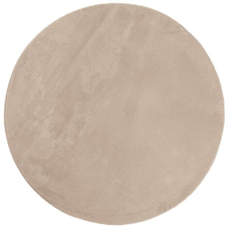 Tapis HUARTE à poils courts doux et lavable sable Ø 160 cm
