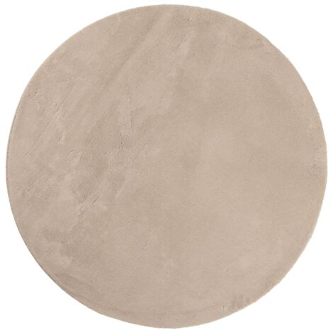 Tapis HUARTE à poils courts doux et lavable sable Ø 80cm