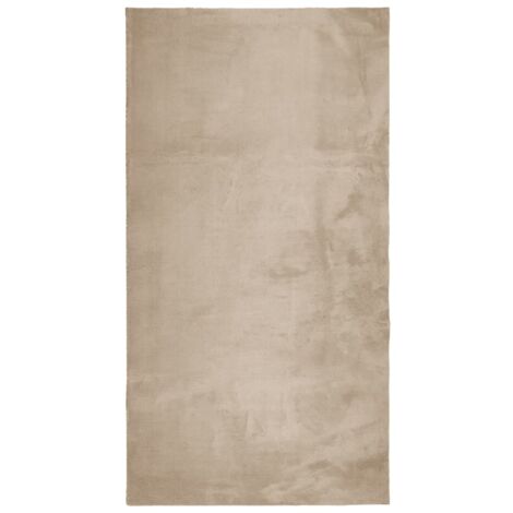 Tapis HUARTE à poils courts doux et lavable sable 80x150