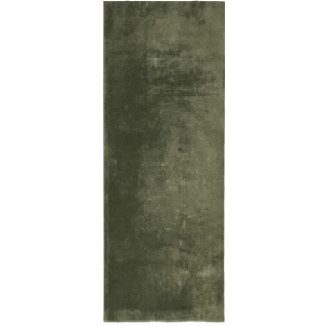 Tapis HUARTE à poils courts doux et lavable vert forêt 80x200