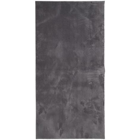 Tapis HUARTE à poils courts doux lavable anthracite 100x200