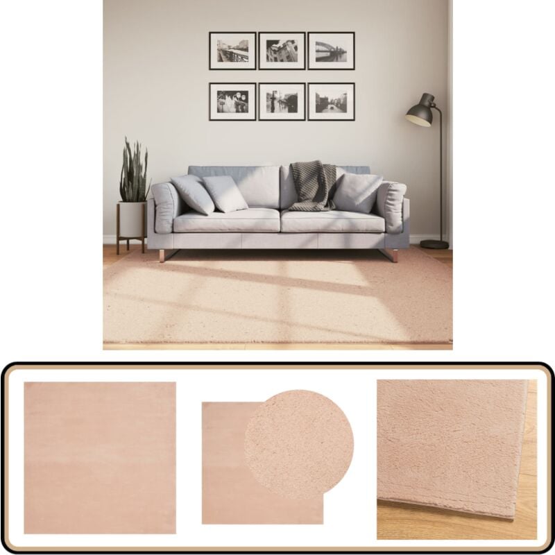 Vidaxl - Tapis huarte à poils courts doux lavable rouge clair 200x200 cm - Tapis Salon - Tapis Chambre - Tapis Décoratif - Tapis Rose - Tapis Doux