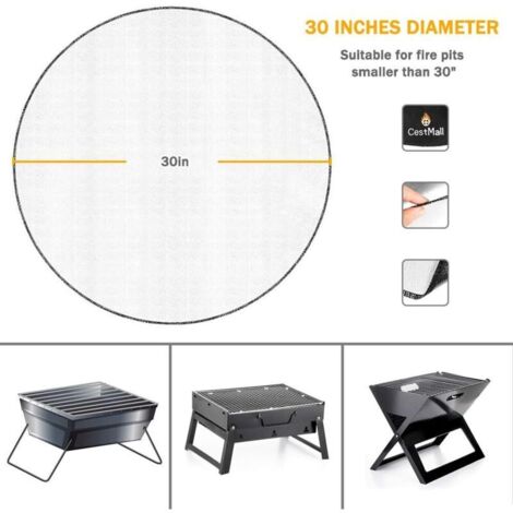 Tapis Ignifuge 30In, Tapis De Protection De Sol Tapis Cheminée, Tapis De Gril De Protection Anti-Feu Fire Pit Mat De Protector, Tapis De Barbecue, Protection De Sol Résistant À La Chaleur