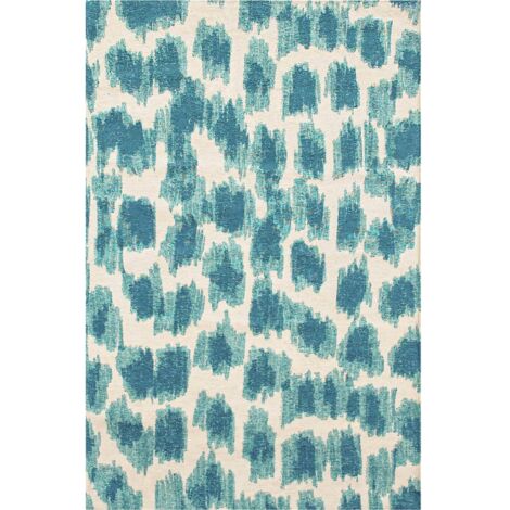 Tapis ikat summer blue bleu intérieur extérieur antidérapant - 140 x 200 cm