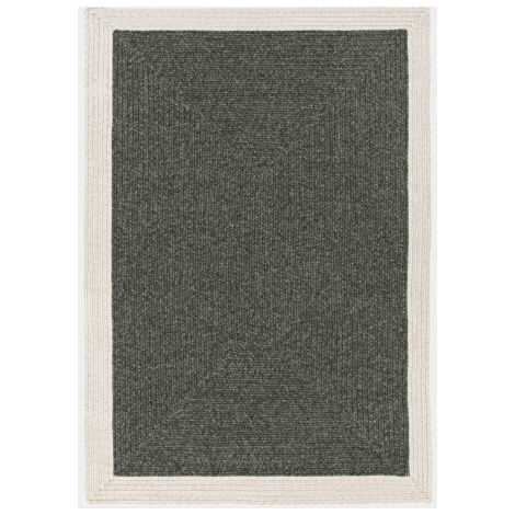 Tapis imitation fibres naturelles extérieur et intérieur - Provence - Gris et beige - 160 x 230 cm