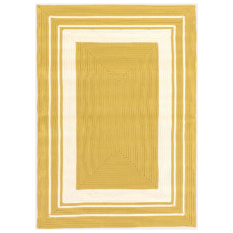 Tapis imitation fibres naturelles extérieur et intérieur - Provence - Jaune safran - 160 x 230 cm