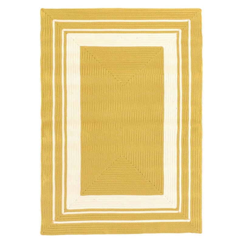 Décoweb - Tapis imitation fibres naturelles extérieur et intérieur - Provence - Jaune safran - 120 x 170 cm