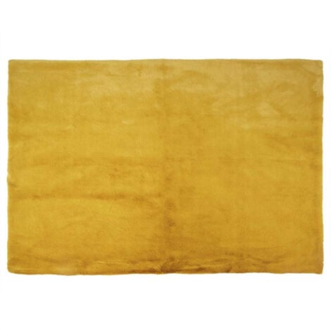 Tapis Imitation Fourrure "Fin" 120x170cm Moutarde