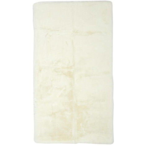 Tapis Imitation Fourrure "Fin" 60x110cm Écru