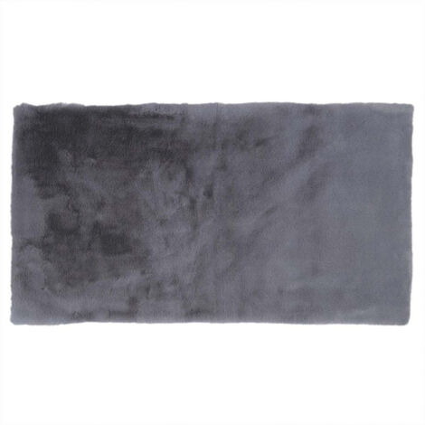 Tapis Imitation Fourrure "Fin" 60x110cm Gris