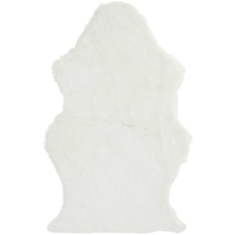 Tapis Imitation Fourrure "Lesley" 60x94cm Blanc