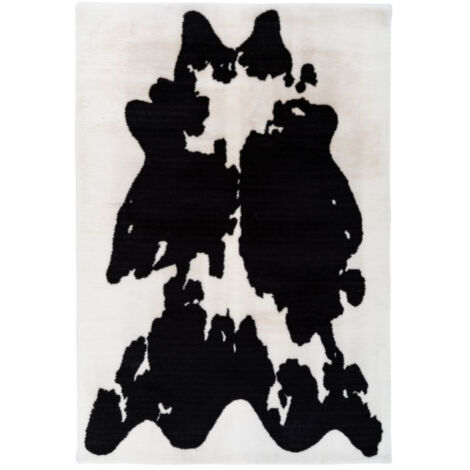 Tapis Imitation Fourrure "Rabbit" Noir & Blanc 120 x 160 cm