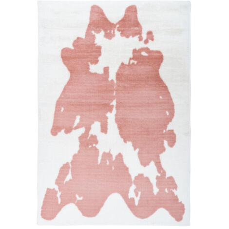 Tapis Imitation Fourrure "Rabbit" Rose & Blanc 120 x 160 cm