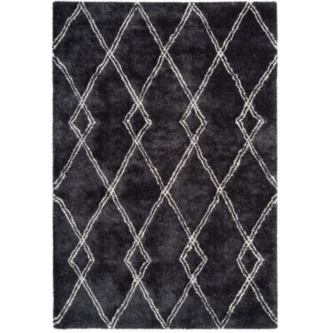 Tapis Imprimé Géométrique "Orlando" Anthracite 200 x 290 cm