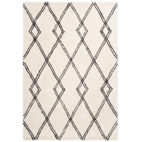 Tapis Imprimé Géométrique "Orlando" Ivoire 200 x 290 cm