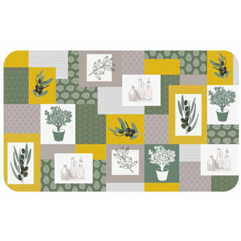 Tapis Imprimé "Graziella" 45x75cm Jaune & Vert