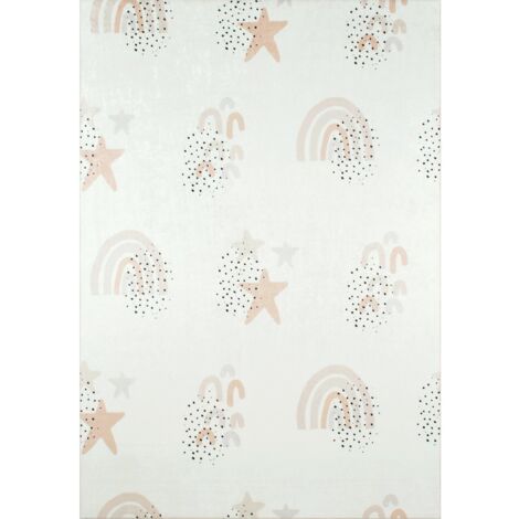 Tapis imprimé Intérieur Happy Arc en ciel / Etoile - 160 x 230 cm