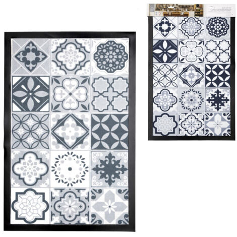 TAPIS IMPRIME PVC CARREAUX DE CIMENT 40X60CM M12