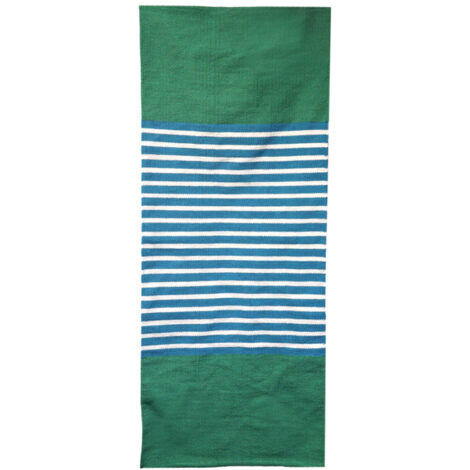 Tapis Indien en Coton - 70x170cm - Bleu/Vert- Vendu par 1