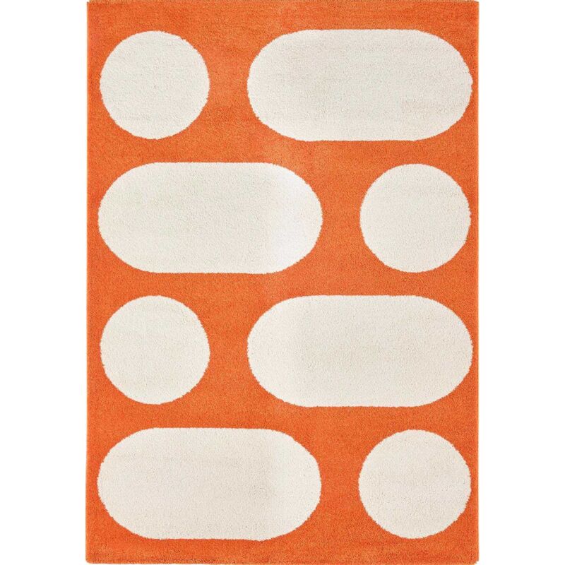 Jardindeco - Tapis intérieur à poils longs Swing 381 orange 120 x 160 cm