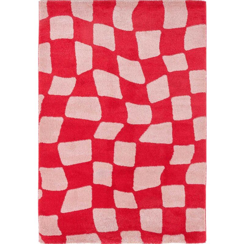 Jardindeco - Tapis intérieur à poils longs Swing 383 rouge 160 x 230 cm