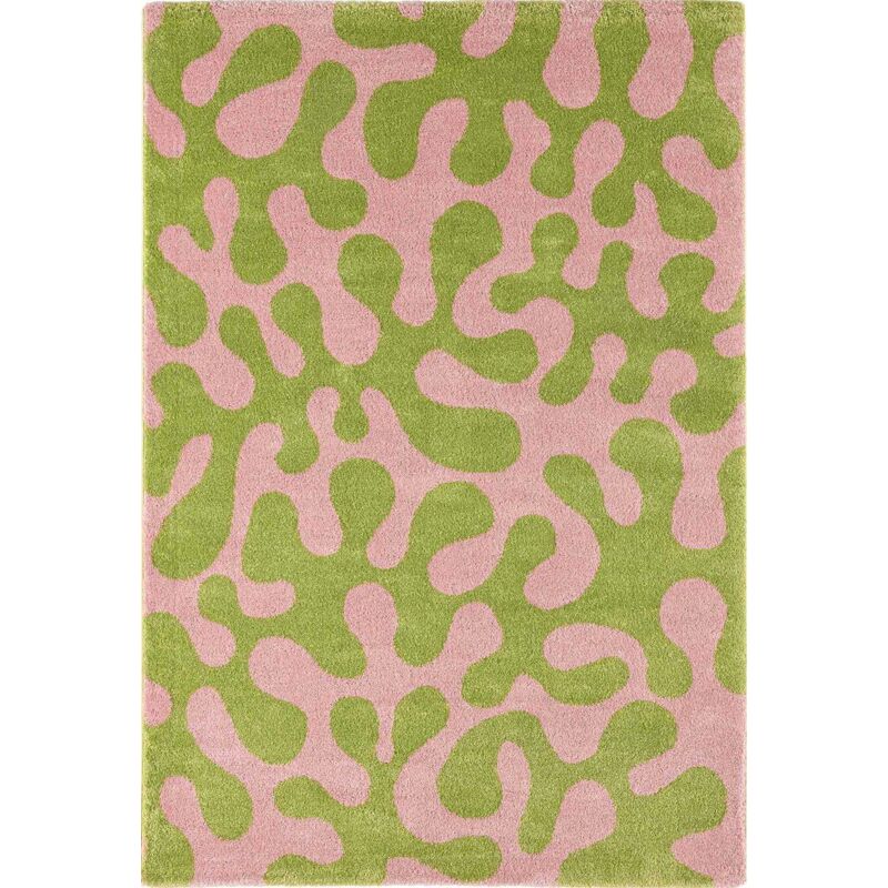 Jardindeco - Tapis intérieur à poils longs Swing 384 vert 120 x 160 cm