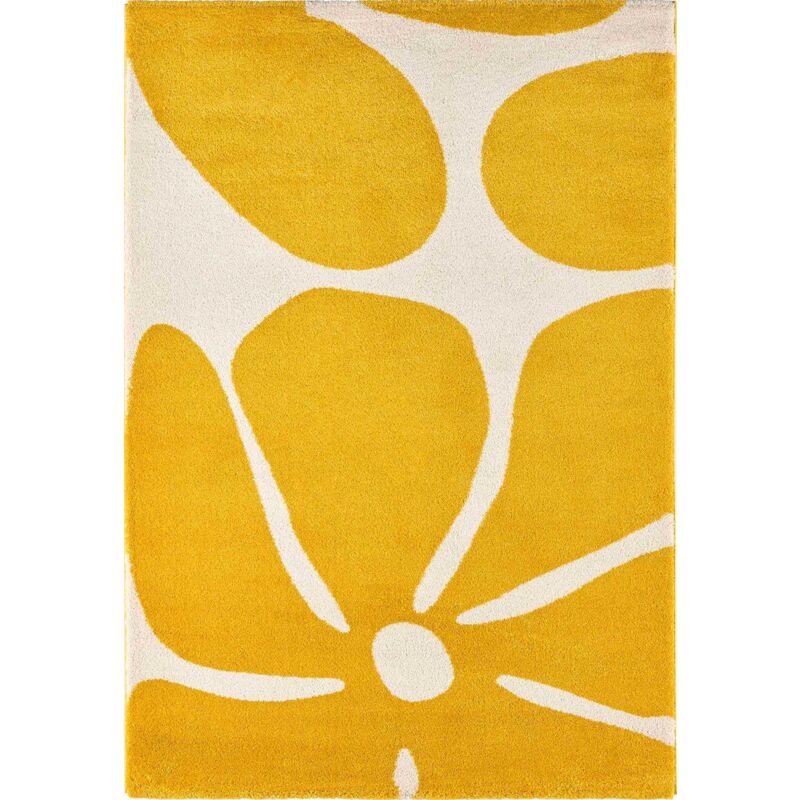 Tapis intérieur à poils longs Swing 385 jaune 80 x 140 cm