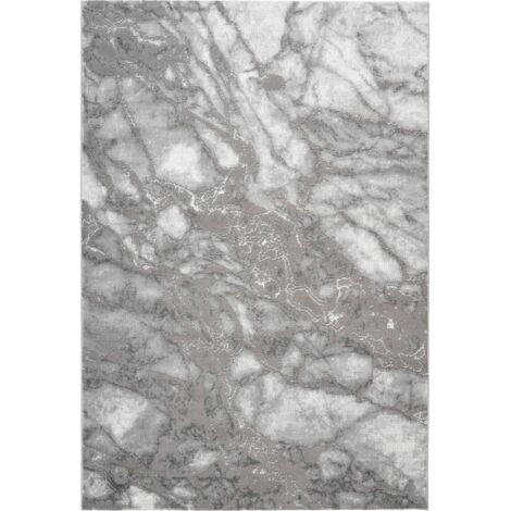 Tapis intérieur argent à poils courts antidérapant - 330 x 240 cm