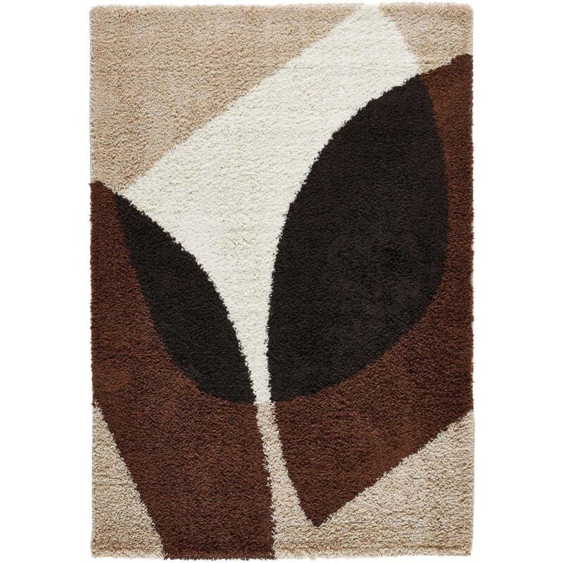 Jardindeco - Tapis intérieur en polypropylène Vivara 1061 marron 80 x 140 cm