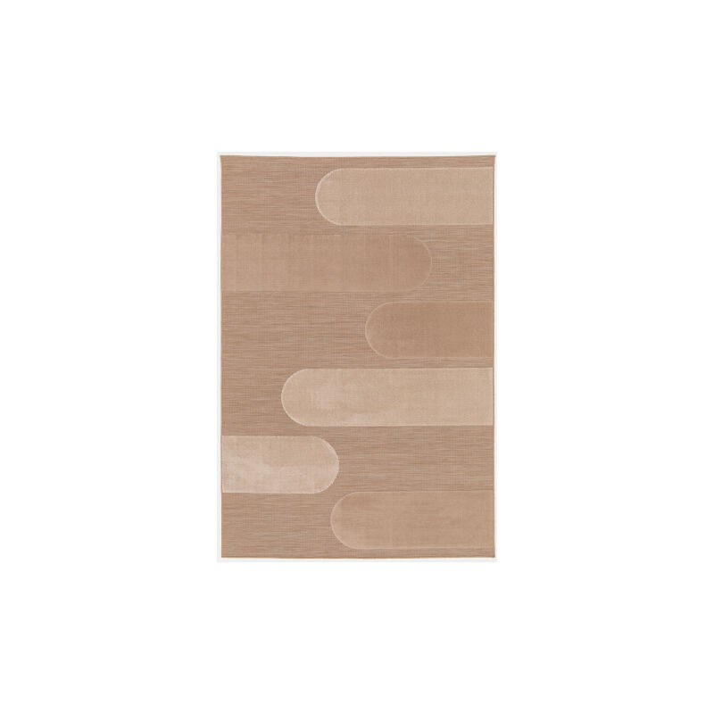 Décoweb - Tapis extérieur et intérieur en relief - Capri - Marron et beige - 160 x 230 cm