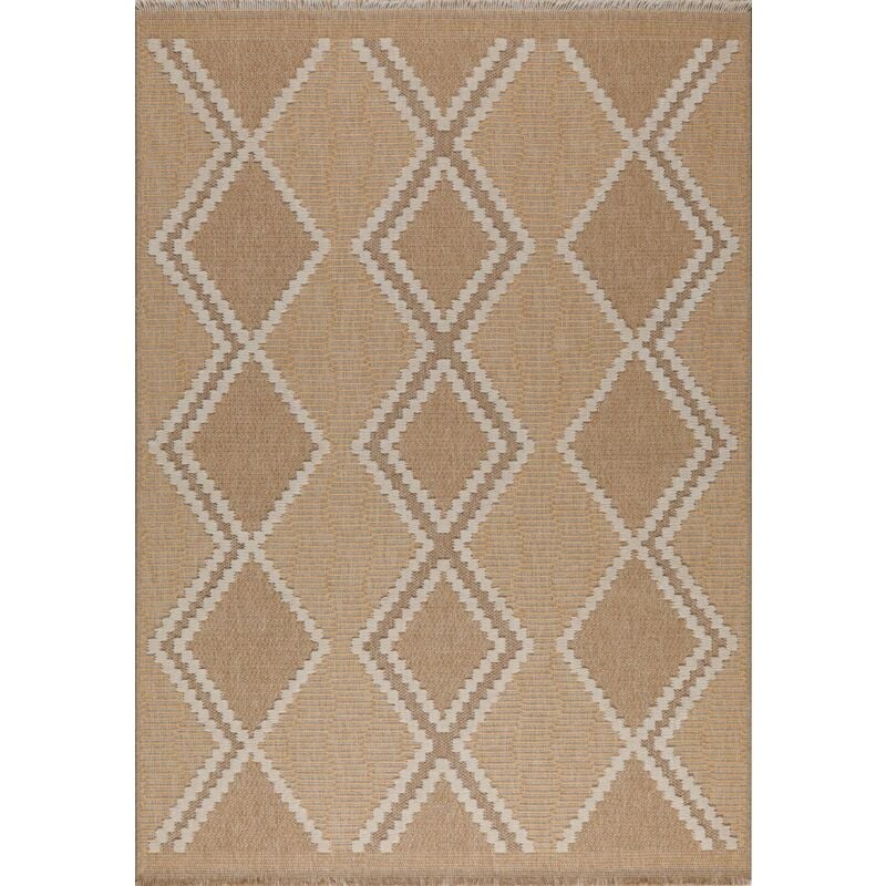 Tapis intérieur extérieur aspect jute jaune Tijuana 9048 170 x 120 cm