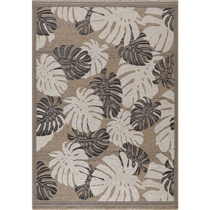Jardindeco - Tapis intérieur extérieur aspect jute noir Tijuana 9062 noir 90 x 67 cm