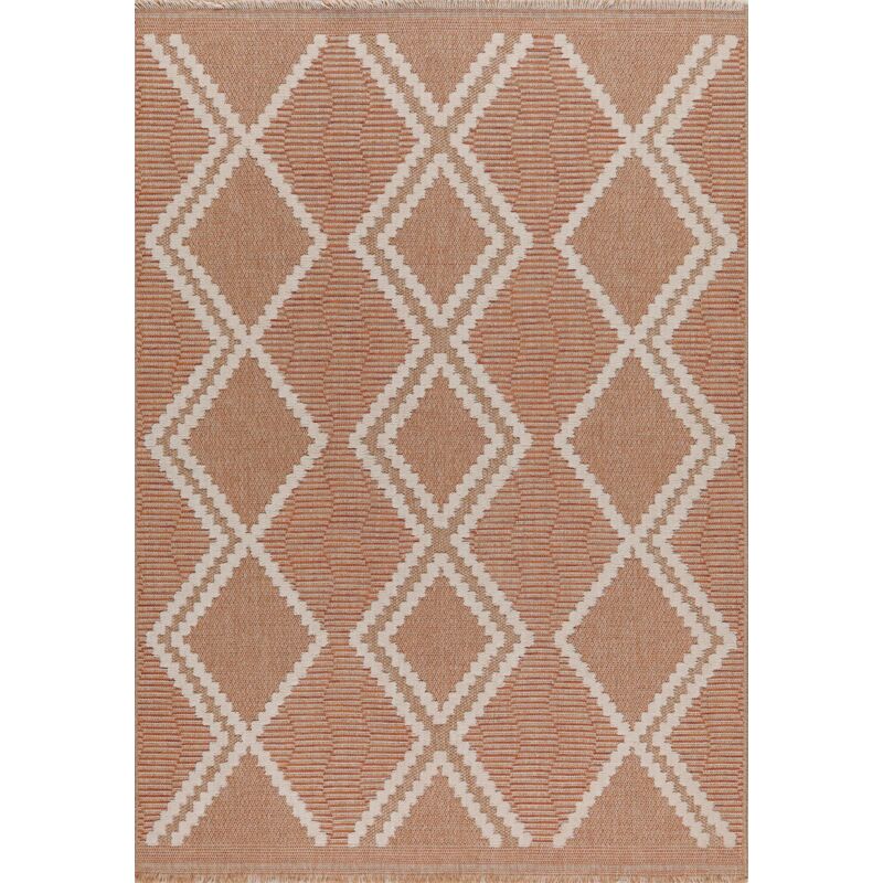 Tapis intérieur extérieur aspect jute terracotta Tijuana 9048 170 x 120 cm