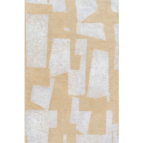 Tapis intérieur extérieur beige jacquard antidérapant - 200 x 280 cm
