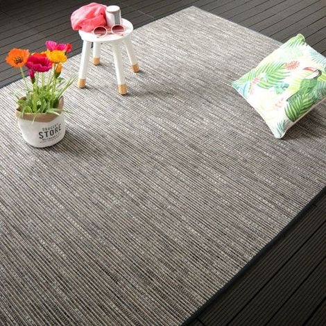 Tapis décoratif noir pour extérieur ou intérieur en polypropylène 150x230cm  - RETIF