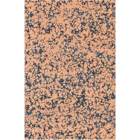 Tapis intérieur extérieur doré motif nuage bleu antidérapant - 80 x 150 cm