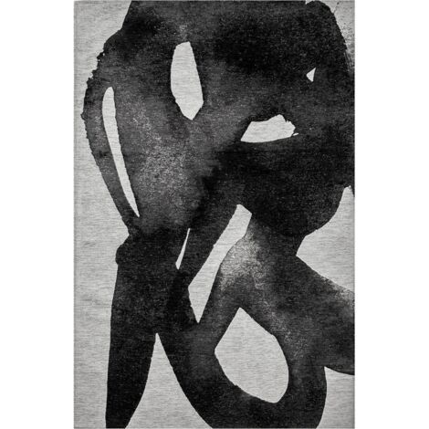 Tapis intérieur extérieur gris antidérapant jacquard - 140 x 200 cm