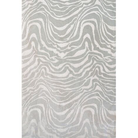 Tapis intérieur extérieur gris antidérapant motif zèbre - 240 x 340 cm